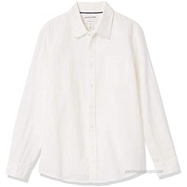 Essentials Men's Slim-Fit Long-Sleeve Linen Cotton Shirt
