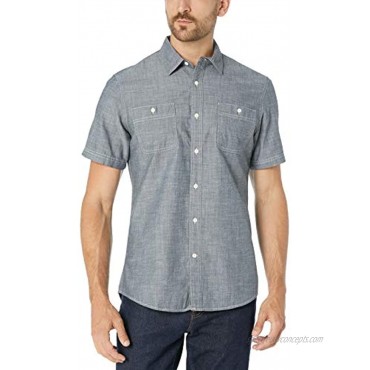 Essentials Men's Slim-fit Short-Sleeve Chambray Shirt