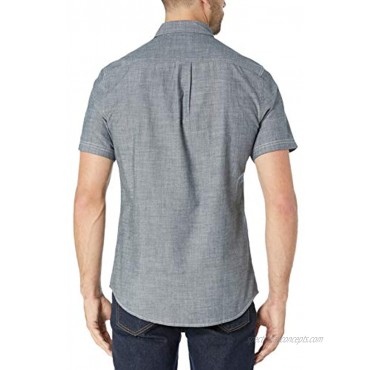 Essentials Men's Slim-fit Short-Sleeve Chambray Shirt
