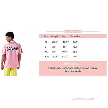Halloween Dragon Ball Z Men's Shirt Badman Shirt Vegeta Pink Shirt Daily Wear Summer Basic Collar Short-Sleeved Woven Shirts