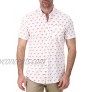 International Report Men's Modern Slim Fit Short Sleeve Button Down Cotton Printed Shirt