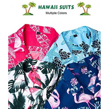 J.Ver Men's Hawaiian Shirts Casual Button Down Short Sleeve Printed Shorts Summer Beach Tropical Hawaii Shirt Suits