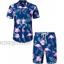 J.Ver Men's Hawaiian Shirts Casual Button Down Short Sleeve Printed Shorts Summer Beach Tropical Hawaii Shirt Suits