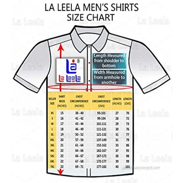 LA LEELA Men's Cool Casual Short Sleeve Aloha Hawaiian Shirt