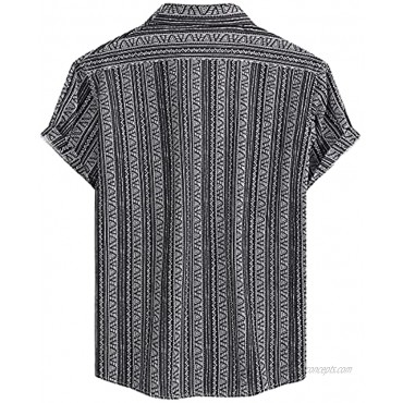 MCEDAR Mens Casual Short Sleeve Button Up Vintage Summer Hawaiian Beach Vacation Shirts Size S-5XL Big and Tall