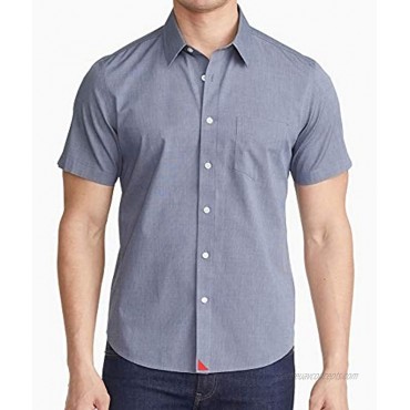 UNTUCKit Petrus Untucked Shirt for Men Short Sleeve Solid Navy