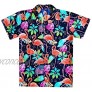 Varnit Crafts Hawaiian Shirt for Mens Flamingo Button-Down Relaxed-Fit