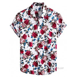 VATPAVE Mens 100% Cotton Hawaiian Shirts Button Down Short Sleeve Beach Shirts Summer Casual Aloha Shirts