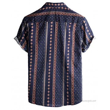 VATPAVE Mens Floral Hawaiian Shirts Short Sleeve Button Down Beach Shirts
