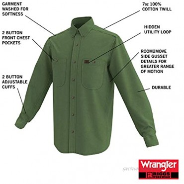 Wrangler Riggs Workwear Men's Logger Twill Long Sleeve Work Shirt