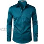 ZEROYAA Men's Urban Stylish Casual Business Slim Fit Long Sleeve Button Up Dress Shirt with Pocket