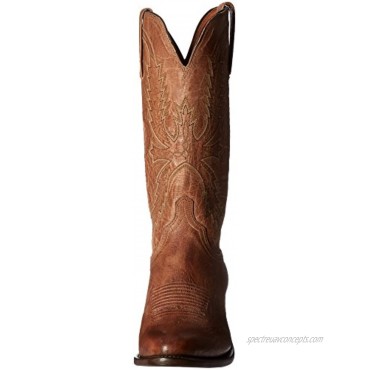 Lucchese Womens Sierra Snip Toe Western Cowboy Dress Boots Mid Calf Low Heel 1-2 Brown