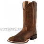Old West Brown Mens Leather 9in Cowboy Boots 12EE