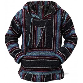 Authentic Mexican Baja Hoodie Woven Pullover Sweater Jacket