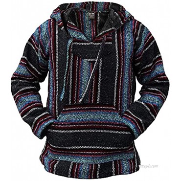 Authentic Mexican Baja Hoodie Woven Pullover Sweater Jacket