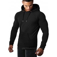 COOFANDY Men's Athletic Hoodie Long Sleeve Drawstring Sports Pullover Hooded Gym Workout Sweatshirt with Pockets