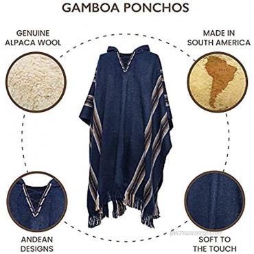 Gamboa Mens Poncho Comfortable Clothes for Men House Coat Pancho Alpaca Hooded Poncho
