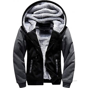 GEEK LIGHTING Hoodies for Men Heavyweight Fleece Sweatshirt Full Zip Up Thick Sherpa Lined