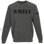 Jeep Mens Willys Crew Sweatshirt Grey 2 Classic Logos Licensed and Authentic