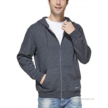 KOWSPORT Men's Full Zip Hoodie Soft Brushed Inside Fleece Casual Sport Hooded Sweatshirt Size S-3XL