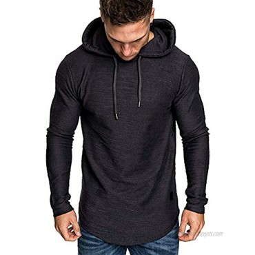 lexiart Mens Fashion Athletic Hoodies Sport Sweatshirt Solid Color Fleece Pullover