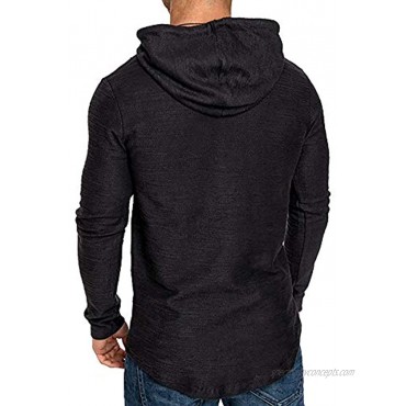 lexiart Mens Fashion Athletic Hoodies Sport Sweatshirt Solid Color Fleece Pullover