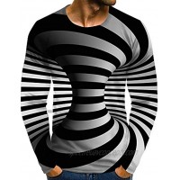 Men's Daily Plus Size T-Shirt Graphic 3D Print Print Long Sleeve Tops Streetwear Exaggerated Round Neck Rainbow