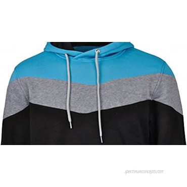 Mooncolour Mens Novelty Color Block Hoodies Cozy Sport Outwear