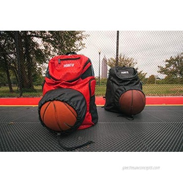 POINT 3 Basketball Road Trip 2.0 Backpack. Basketball Backpack with Drawstring Ball Storage. Built in Compartments for Shoes Water & Clothes Regular Red