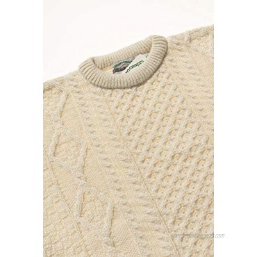 Aran Crafts Irish Soft Cable Knitted Crew Neck Sweater 100% Pure New Wool