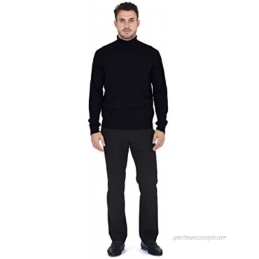 Cashmeren Men's Essential Knit Turtleneck Sweater Cashmere Wool Long Sleeve Roll Neck Pullover