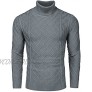 COOFANDY Men's Casual Turtleneck Sweater Slim Fit Cotton Cable Knitted Pullover Sweater