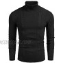 COOFANDY Men's Slim fit Turtleneck Sweater Casual Cable Knitted Pullover Sweaters
