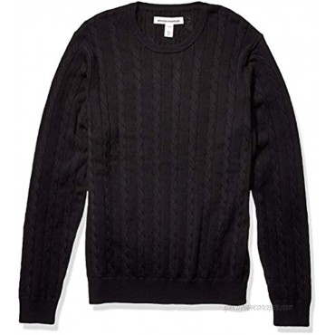 Essentials Men's Crewneck Cable Cotton Sweater