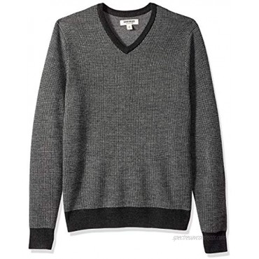 Goodthreads Men's Lightweight Merino Wool V-Neck Birdseye Sweater