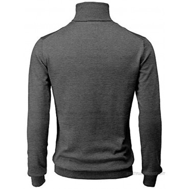 H2H Mens Casual Slim Fit Pullover Sweaters Knitted Turtleneck Thermal Various Patterned