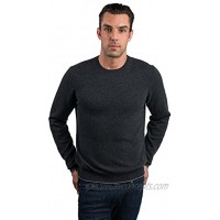 JENNIE LIU Men's 100% Pure Cashmere Long Sleeve Pullover Crewneck Sweater