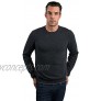 JENNIE LIU Men's 100% Pure Cashmere Long Sleeve Pullover Crewneck Sweater
