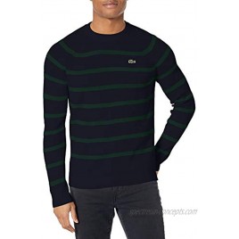 Lacoste Men's Long Sleeve Striped Ribbed Crewneck Sweater