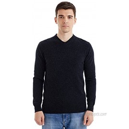 LANPULUX 100% Merino Wool V-Neck Sweaters for Men Casual Long Sleeve Pullover Lightweight Knitted Tops