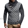 Leif Nelson Men’s Knitted Pullover | Long-sleeved with geometric pattern | Winter pullover with shawl collar for Men