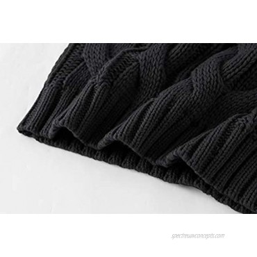 Men's Turtleneck Pullover Sweaters Knitted Long Sleeve Cable Twisted Knit Warm Winter Casual Sweater
