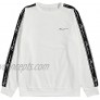 Milumia Men's Causal Contrast Tape Side Letter Graphic Pullover