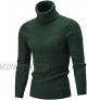 MIOUBEILA Men's Cashmere Ribbed Knit Turtleneck Pullover Sweaters with Twisted Pattern