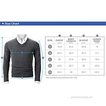 MOCOTONO Men's V-Neck Long Sleeve Pullover Casual Sweater