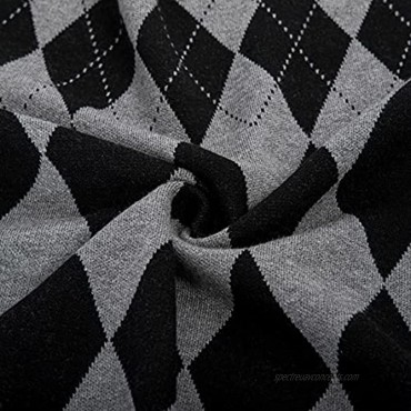 PJ PAUL JONES Men's Casual Long Sleeve Argyle Pattern Sweater Crewneck Knitted Pullover Sweaters