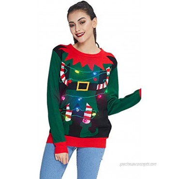 RAISEVERN Men Ugly Christmas Sweater Xmas Holiday Party Women Knitted Pullover