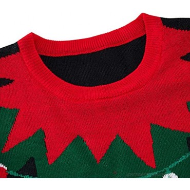 RAISEVERN Men Ugly Christmas Sweater Xmas Holiday Party Women Knitted Pullover