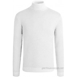 Suslo Couture Men's Slim Fit Lightweight Cotton Knitted Stretch Solid Pullover Long Sleeve Cotton Turtleneck Sweater