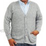 Alpaca Blend Cardigan Golf Sweater Jersey V Neck Buttons and Pockets Made in Peru Silver Grey